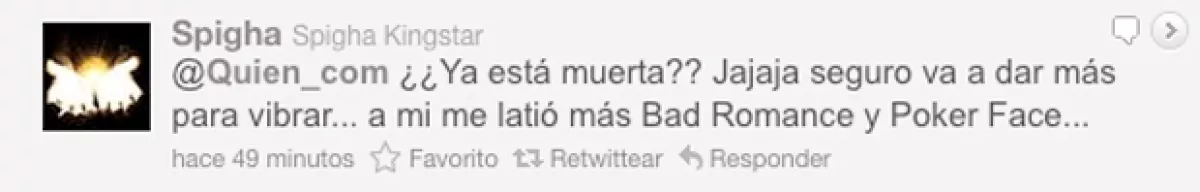 Lealtad total para con la intérprete.