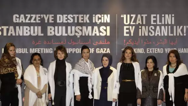 Las mujeres de líderes de Turquía, Qatar, Siria y Jordania, entre otros países, se reunieron en Estambul, Turquía, para pedir que Israel cese sus ataques a los palestinos.