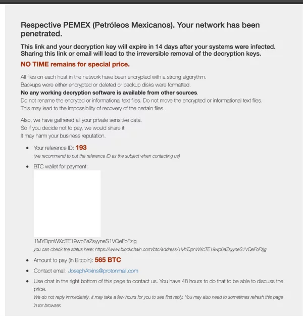 ventana ransomware pemex