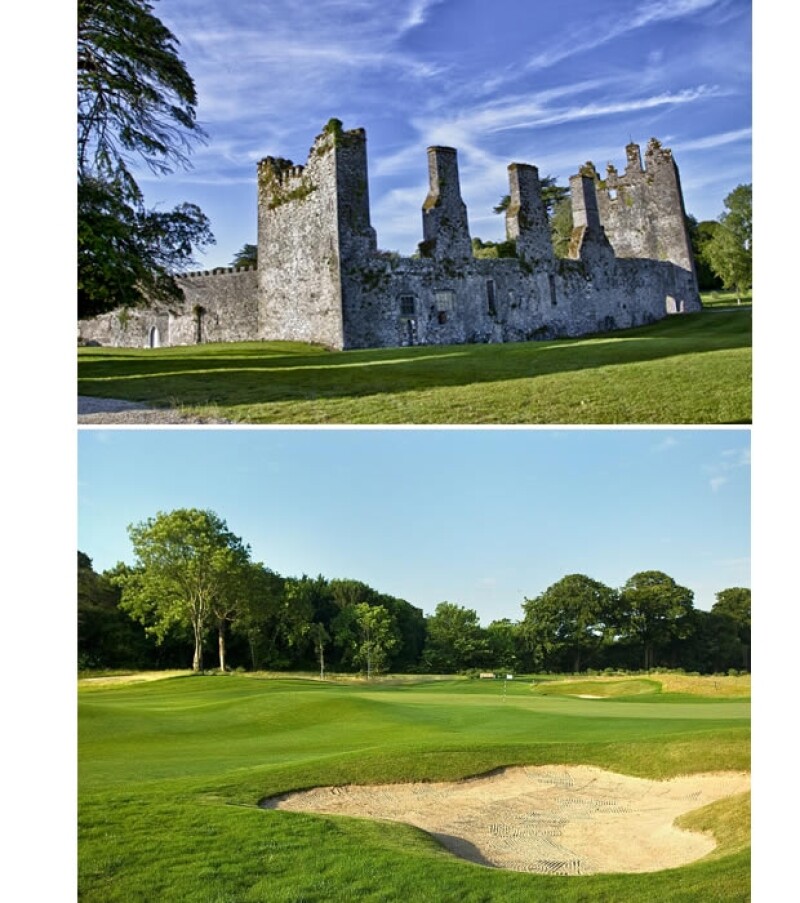 El resort tiene campo de golf y un castillo antigüo.