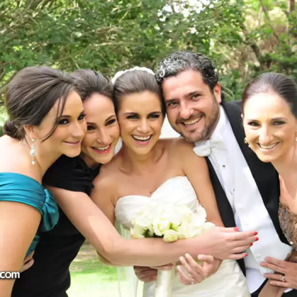 Daniela e Isabel Domene con Ana María Félix y Francisco y Paola Domene