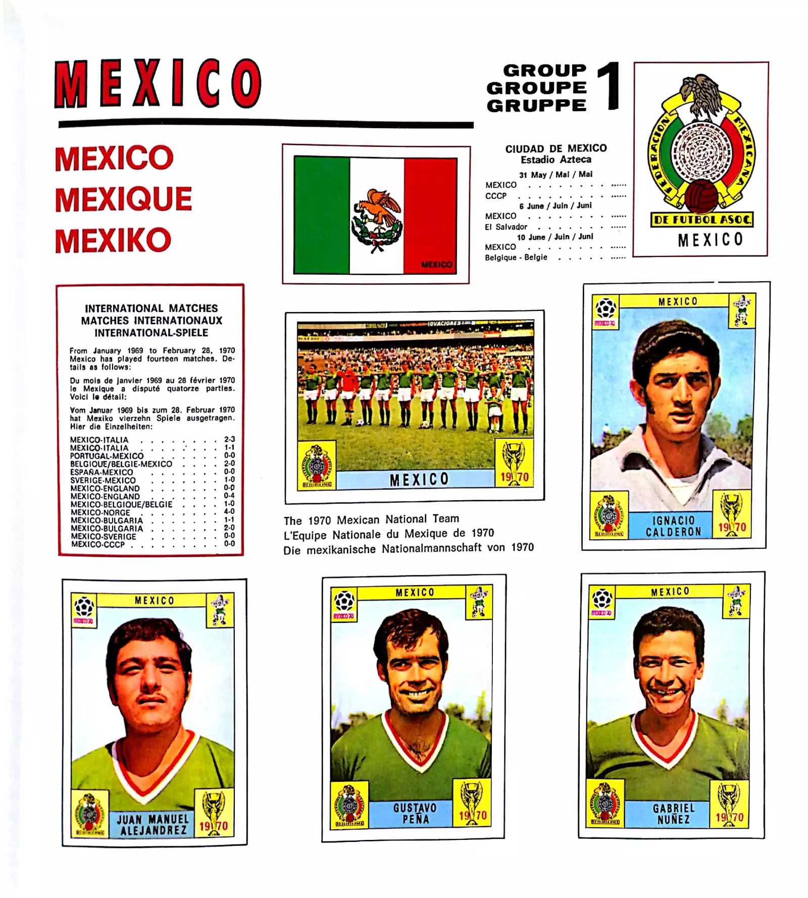 México 1970 álbum Mundial