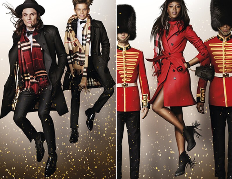 Romeo Beckham y Naomi Campbell para Burberry.