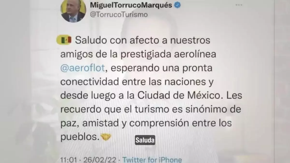 Miguel Torruco, secretario de Turismo, mensaje del 26 de febrero