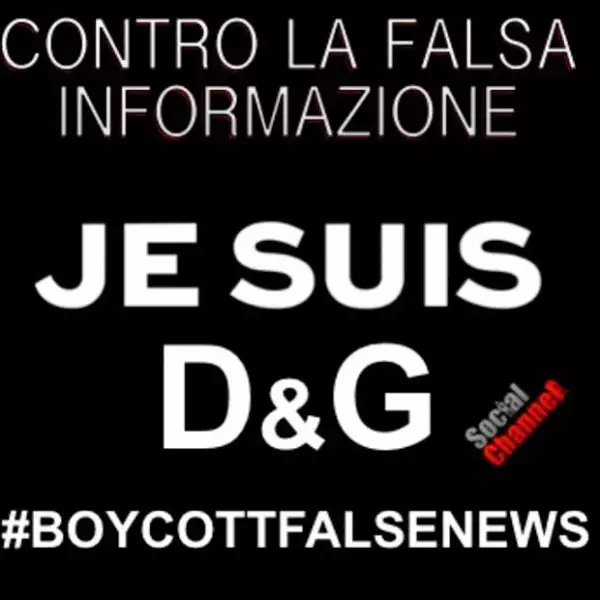 En vez de decir Je suis Charlie, Stefano lo reemplazó por Je suis D&G.