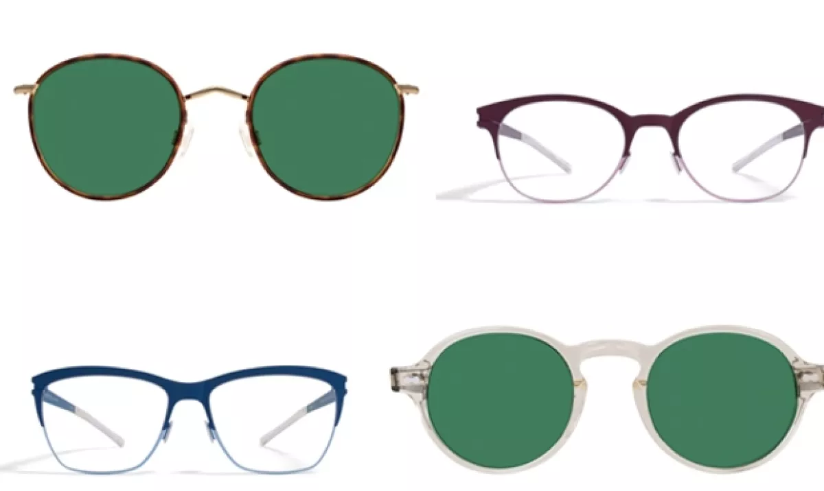 Estos armazones son algunos de la colección de primavera:Modelo Zev/ marca Moscot; modelo Gladys/ Marca Mykita ; armazón de acero inoxidable modelo Aretha/Marca Mykita; armazón de pasta solar modelo Glick / Marca Moscot.