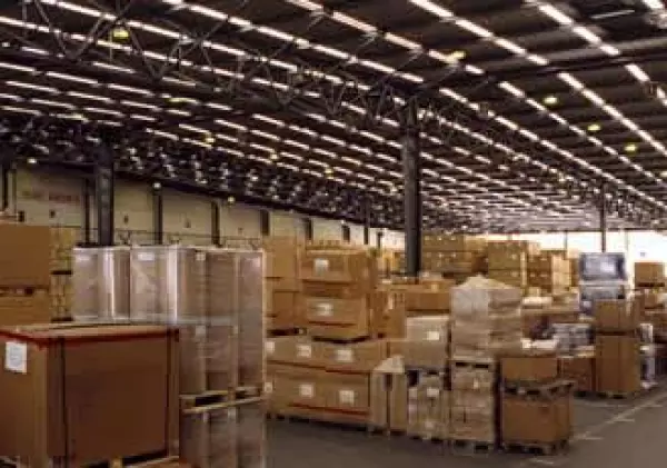 Bodega, almac�n, cajas, mercanc�as, 