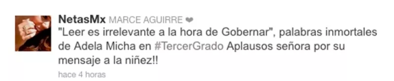 La periodista fue severamente criticada por la comunidad tuitera, después de que realizara un comentario muy polémico en el programa ‘Tercer Grado', sobre la equivocación de Peña Nieto.