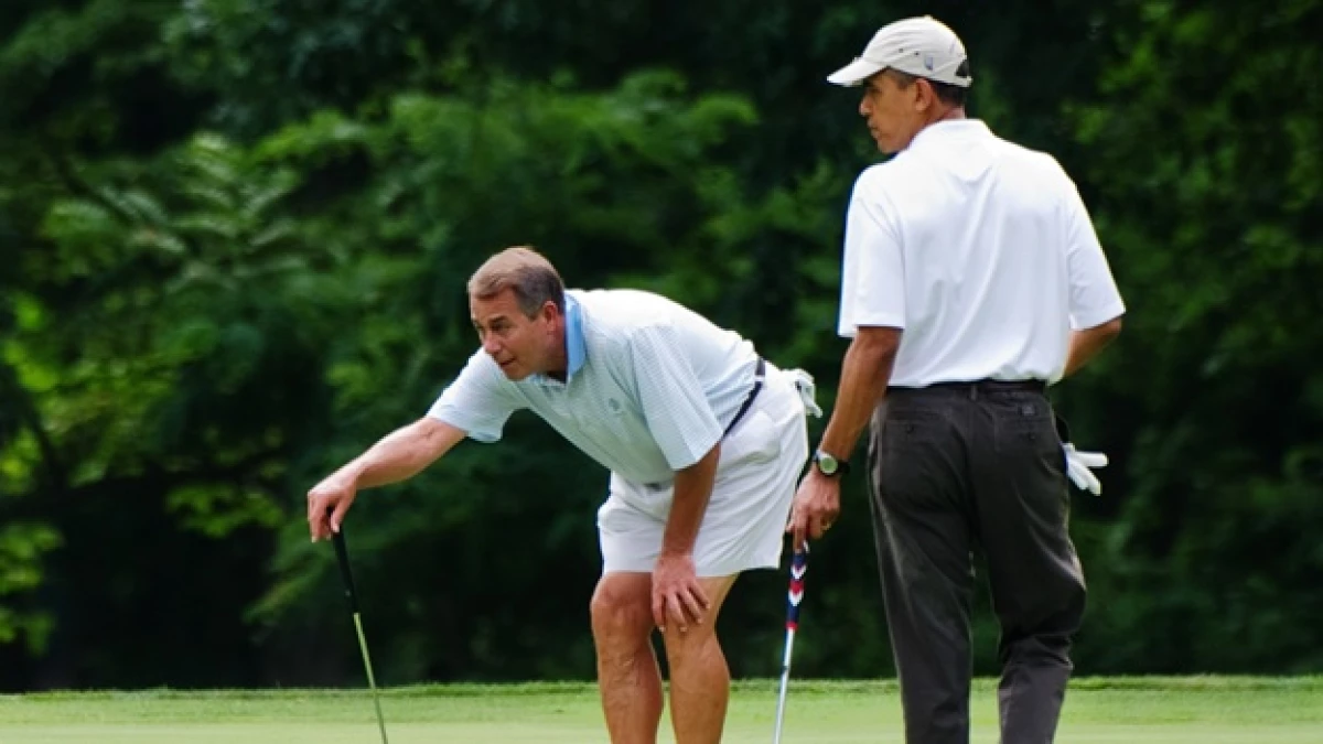 obama juega al golf con john boehner