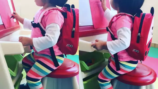 La pequeña hija de Eugenio Derbez apenas tiene un año y medio, pero ya parece mostrar signos de querer tomar sus primeras clases.