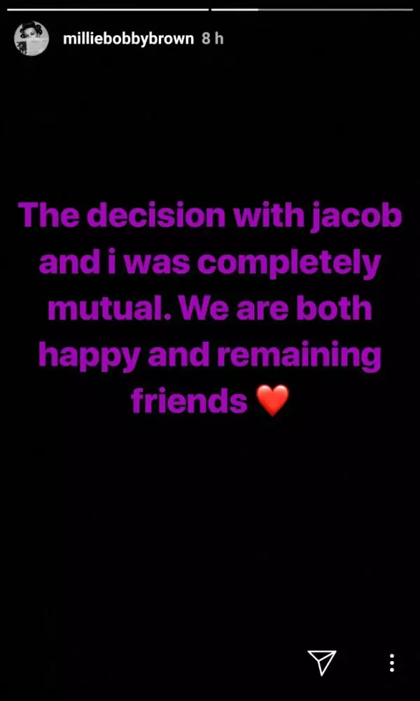 Millie Bobby Brown termina con su novio