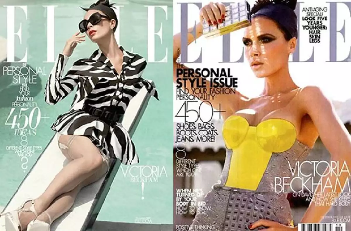 La fashionista aparece en fotografías ultra-glam para la edición estadounidense de Elle, quien además lanzó una edición especial para suscriptores, también con Posh como protagonista.