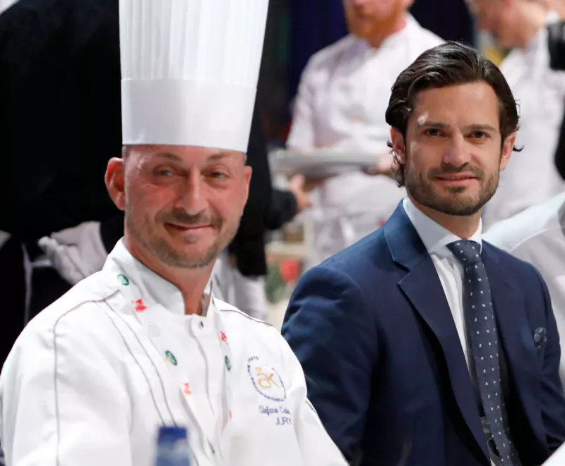 Stefano Catenacci  y el príncipe Carlos Felipe