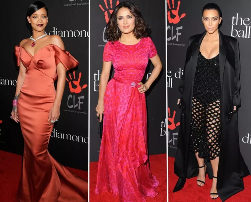 La mexicana llamó la atención en la gala Diamond Ball 2014 en la que estuvieron presentes la cantante y la socialité.