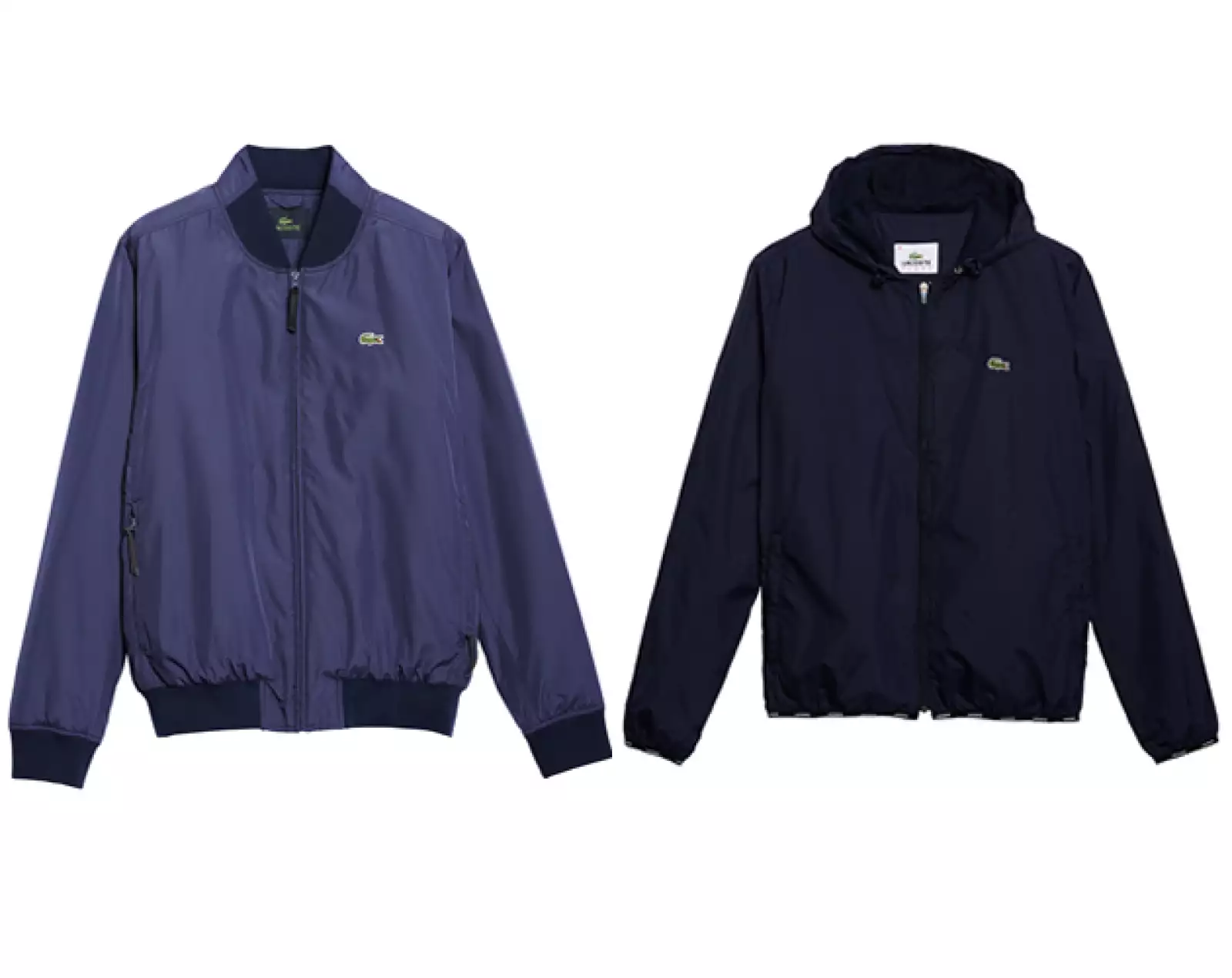 Y para terminar tenemos estas chamarras. Su color y grosor las hacen prendas muy fáciles de usar. Puedes combinarlas con un look casual o con algo un poco más formal. La chamarra del lado izquierdo...