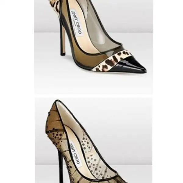 Los zapatos puntiagudos continúan marcando territorio en su fuerte regreso. Las transparencias y animal prints dominan una gran parte de la tendencia.