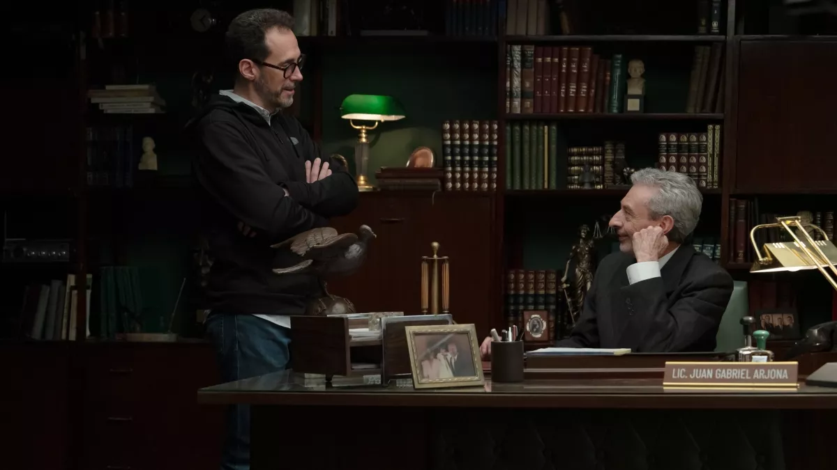 Gabriel Ripstein y César Costa durante la filmación de Mentiras, la serie. 