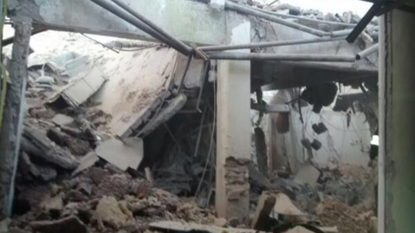 La explosión derrumbó un tercio del hospital.