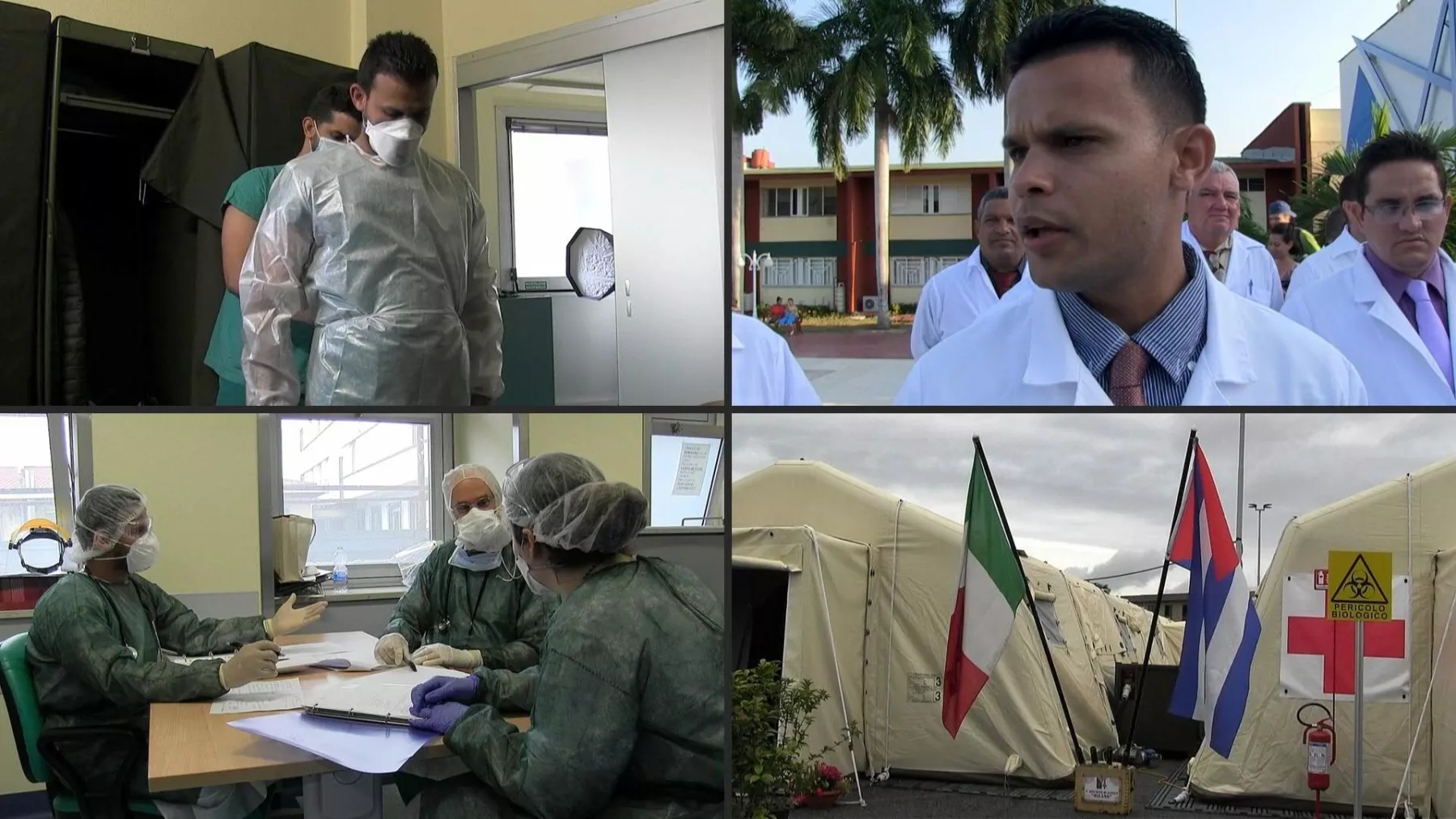 Coronavirus, un día en la misión de los médicos cubanos en Italia