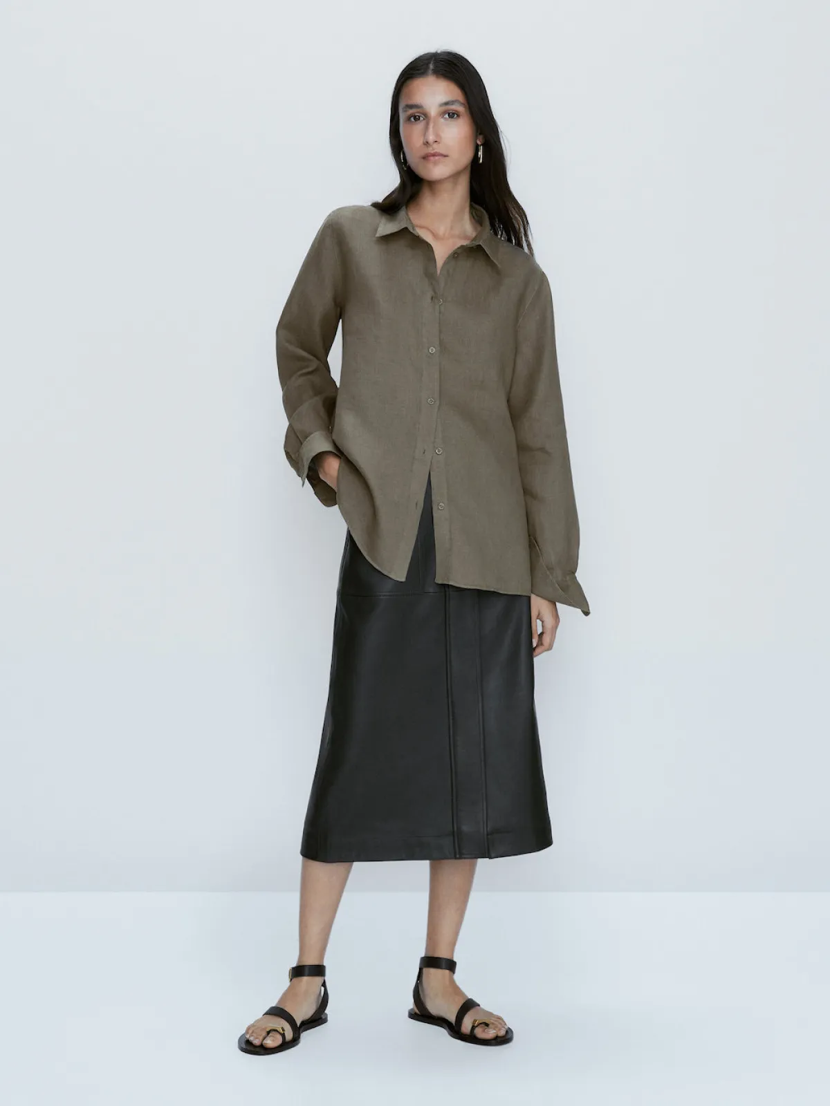Camisa verde de massimo Dutti