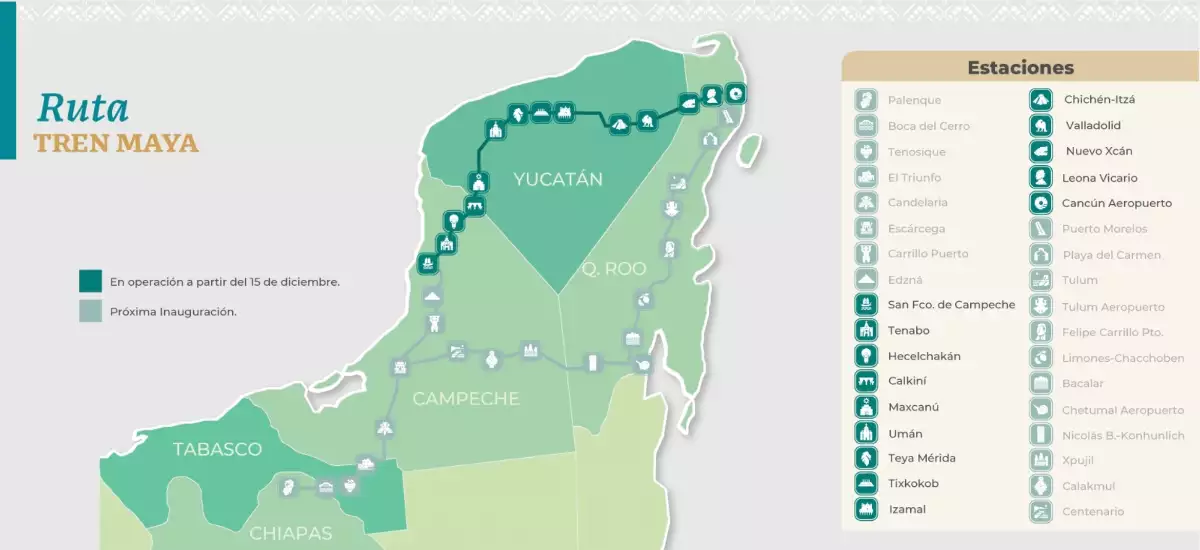 Mapa del Tren Maya