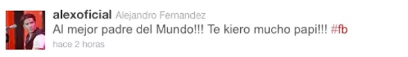 Alejandro Fernández publicó un mensaje en Twitter en el que da muestra del cariño que siente por su papá y del apoyo que le brinda ante su decisión de decir adiós a los escenarios.