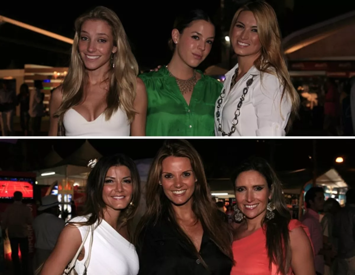 Guapas en el Abierto de Tenis de Acapulco: Renata Coltro, Aileen Rojo, María Elena Torruco, Montserrat Esparza, Maritere Alessandri y Carolina Elizaldi.