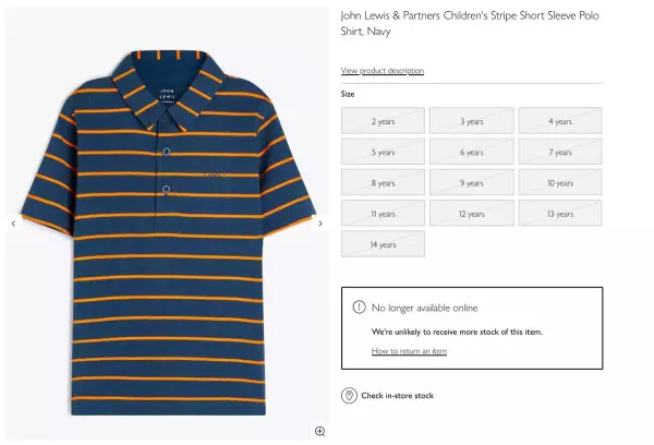 La playera que George lució en el retrato por su octavo cumpleaños ya se agotó de la tienda.