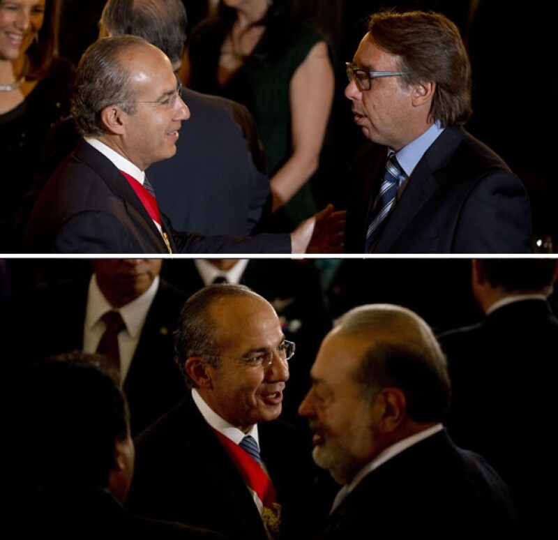 Emilio Azcárraga Jean, presidente de Grupo Televisa y Carlos Slim, presidente de Grupo Carso se encontraban entre los asistentes.