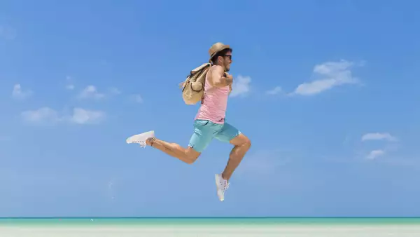 Young,Man,Traveling,In,Holbox,Island,,Mexico.