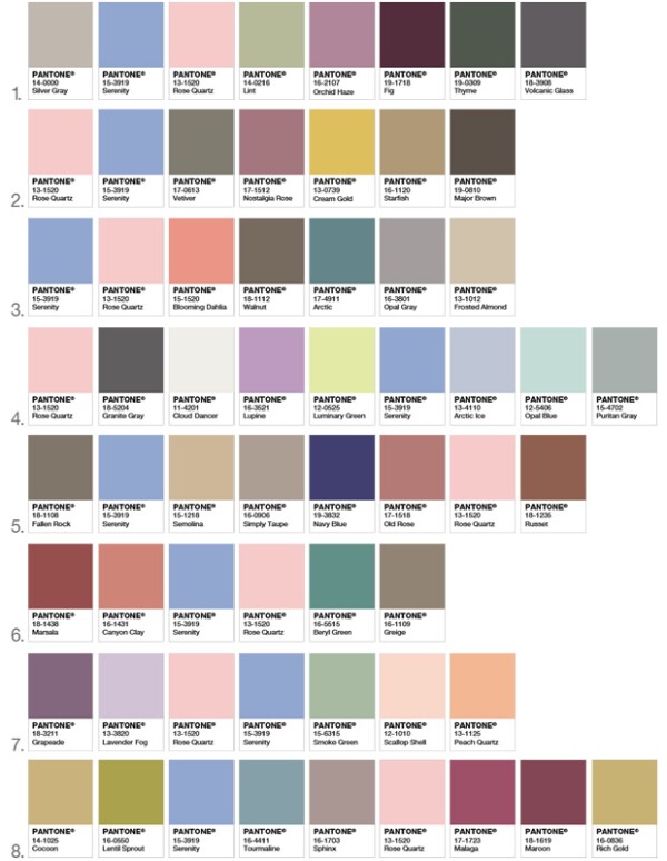 Combinaciones que pueden funcionar con los colores del año.