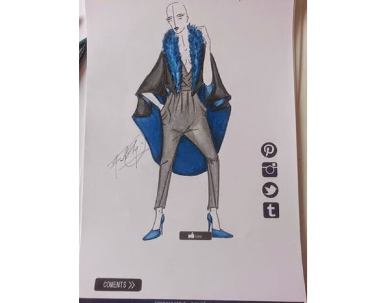 El diseño de Fernando se basó en un jumpsuit drapeado.