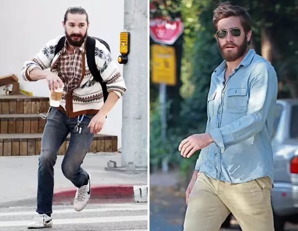 Shia LaBeouf y Jake Gyllenhaal demostrando: la barba hipster