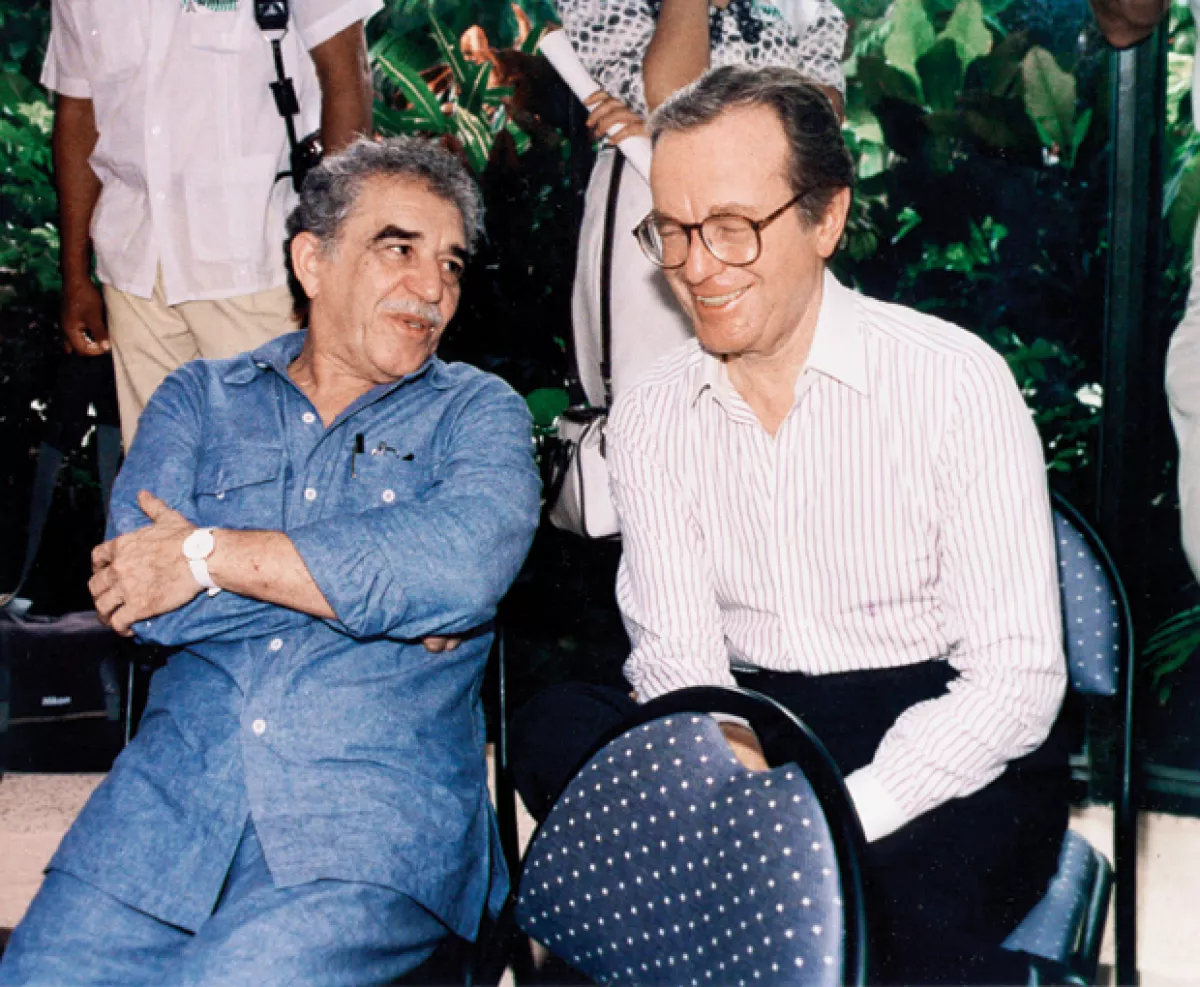 Junto al escritor Gabriel García Márquez.