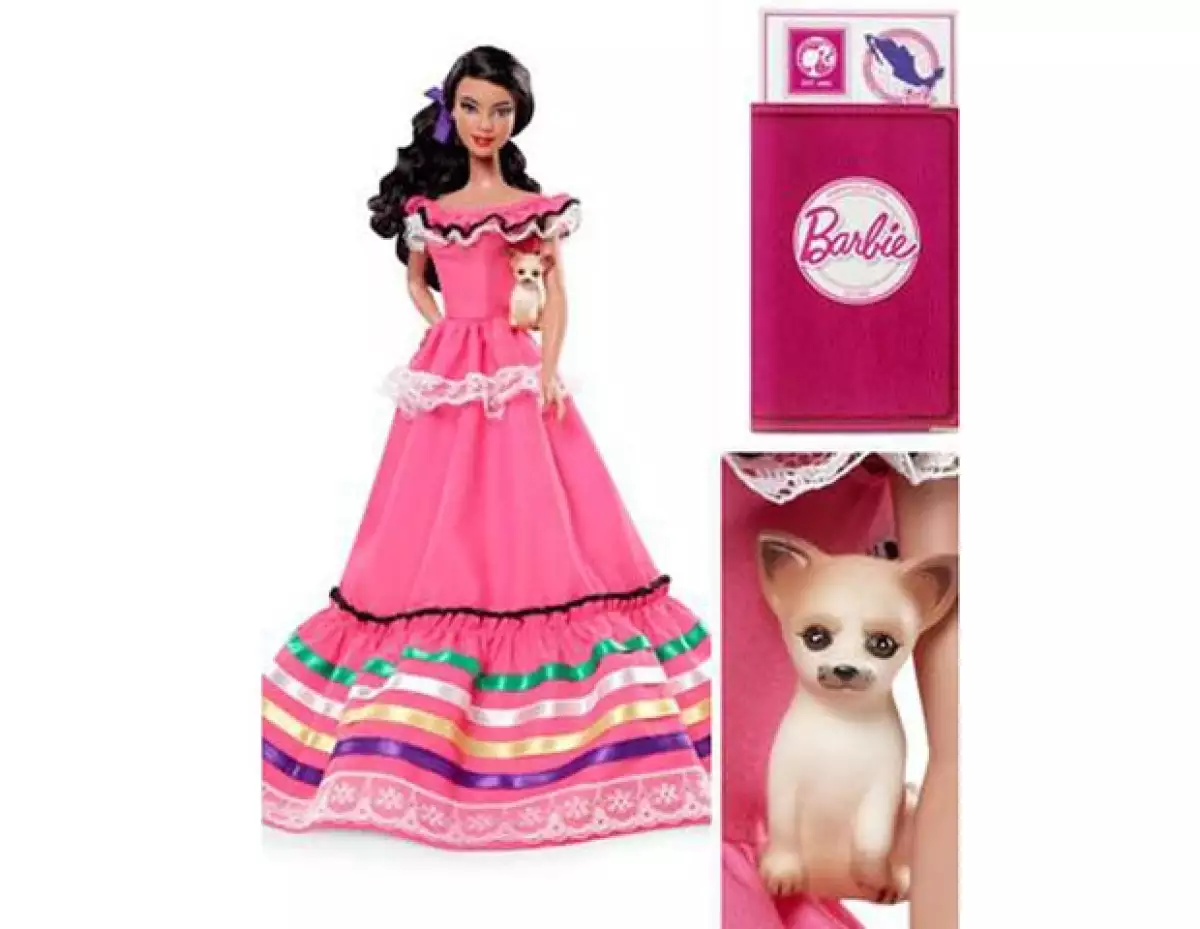 La muñeca lleva consigo un pasaporte y un chihuahua, que han sido señalados como elementos que hacen estigma de la cultura mexicana.