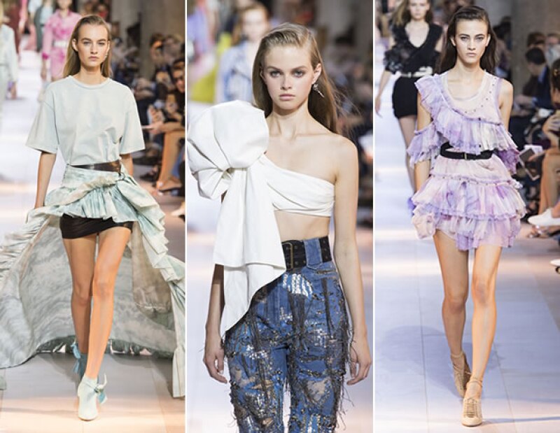 Las prendas high waist fueron protagonistas en la pasarela de Roberto Cavalli.