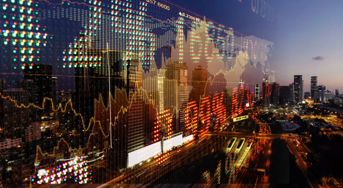 Stock market data growth chart graph investment finance analysis fintech financial district