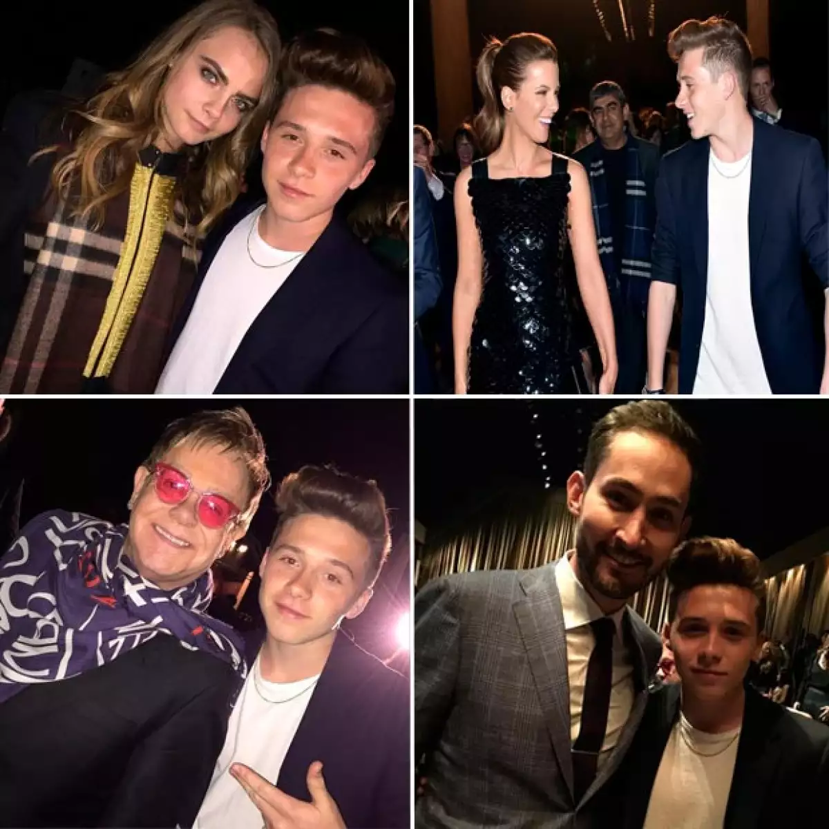 Brooklyn Beckham fue el más solicitado durante la noche por otros famosos como Cara Delevingne, Kate Beckinsale, Kevin Systrom y Elton John.
