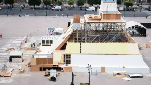 Maqueta del Templo Mayor en el Zócalo de la CDMX