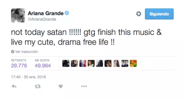 Pero Ariana decidió actuar de manera rápida.