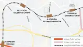 Mapa de la ampliación de la Línea 12 a Observatorio