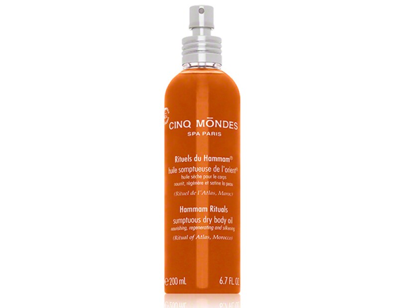 Aceite corporal, Rituels Du Hammam, Cinq Mondes, $1,100 pesos. Spa Aurora, Hotel Las Alcobas.