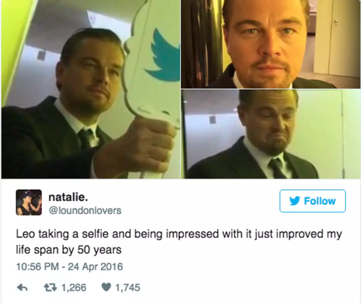 Dos días después una persona publicó los pasos de Leo a la hora de tomarse la famosa selfie.