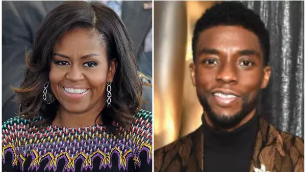 Michelle Obama y Chadwick Boseman