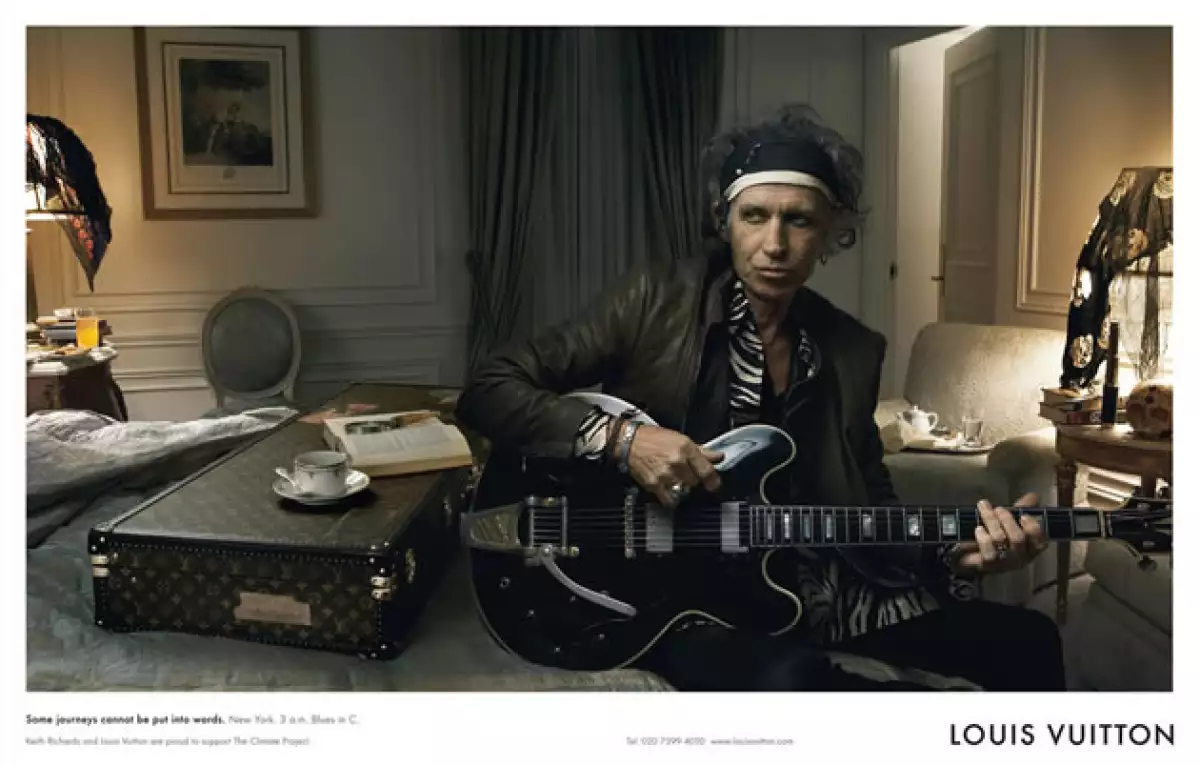 El icónico Keith Richards también es parte de los grandes personajes de Louis Vuitton. Aunque tenemos que admitir que esta foto nos hubiera gustado más con todos los integrantes de The Rolling Stones.