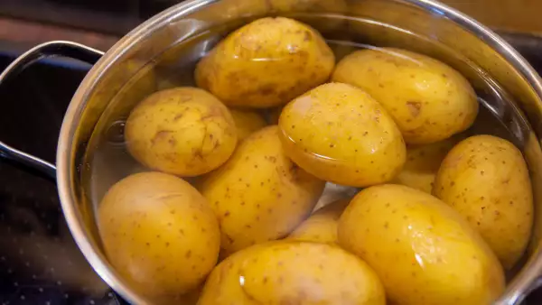 potatoes in a pot full of water