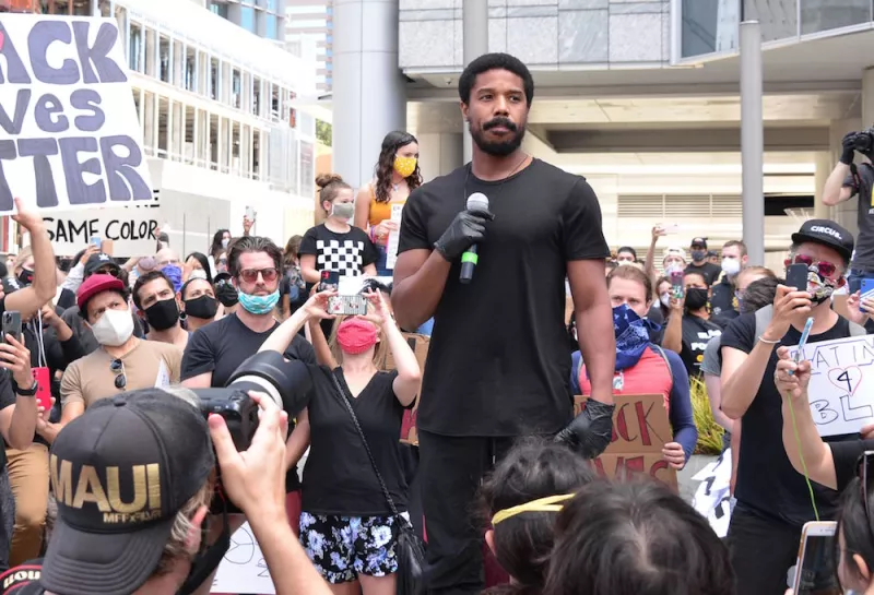 Michael B Jordan participates in Black Lives Matter protest, Century City, USA - 06 Jun 2020