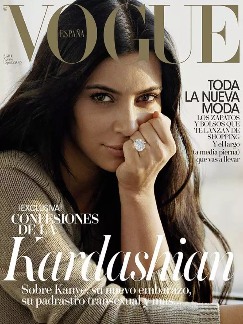 La estrella del reality show KUWTK causó sensación en la nueva edición de Vogue España, donde mostró su cara completamente al natural.