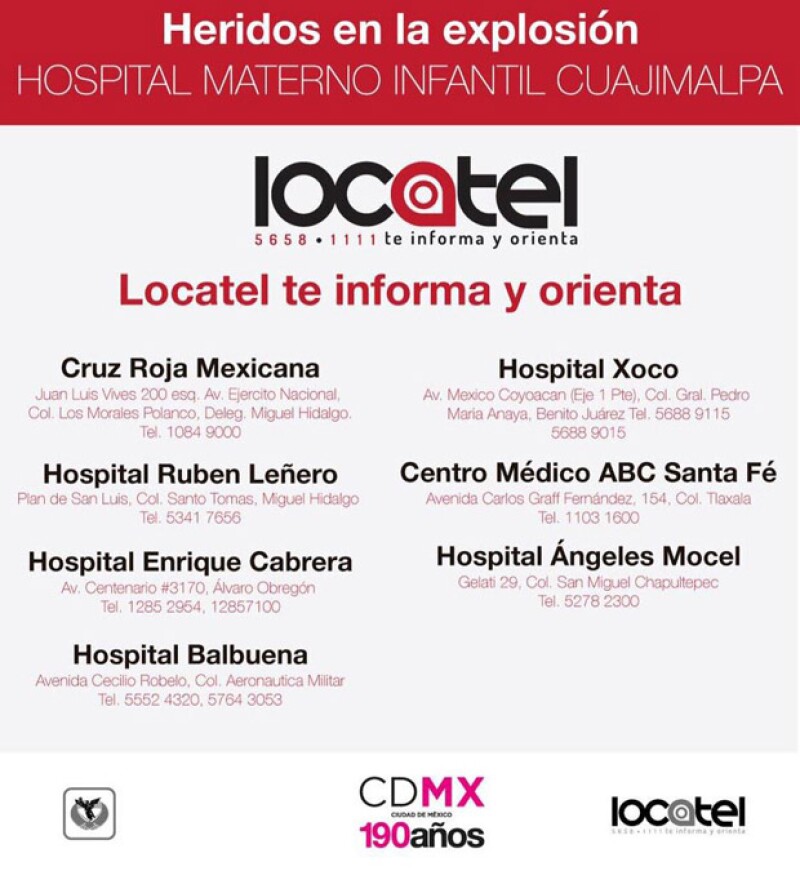 Esta es la lista de hospitales a los que puedes acudir para donar sangre a los afectados por el accidente.