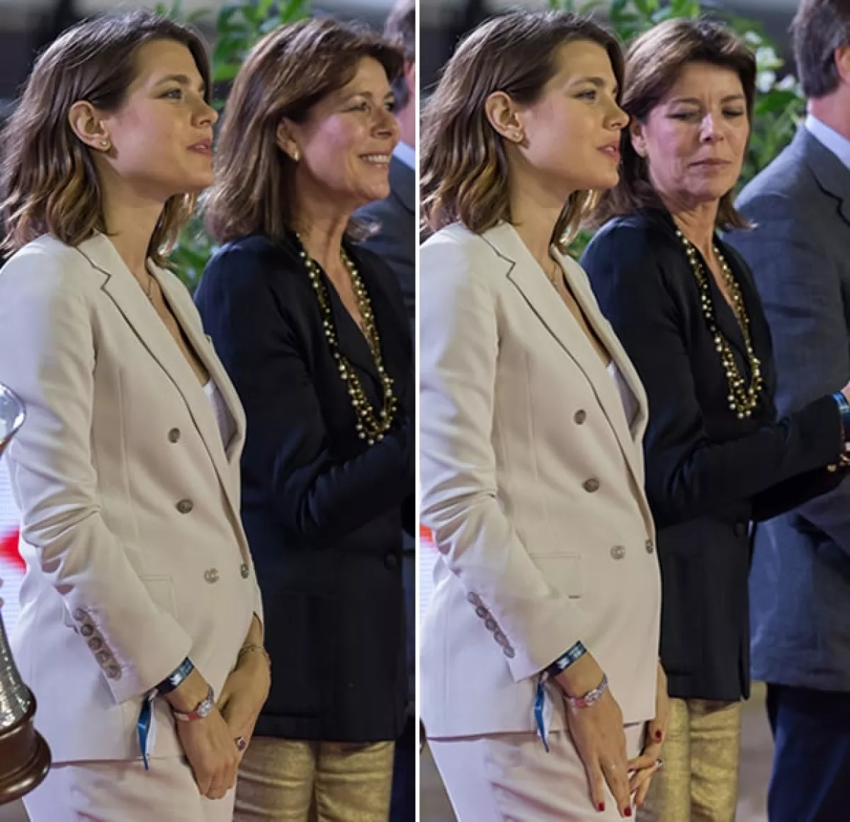 El abdomen abultado de Carlota es un tanto evidente.